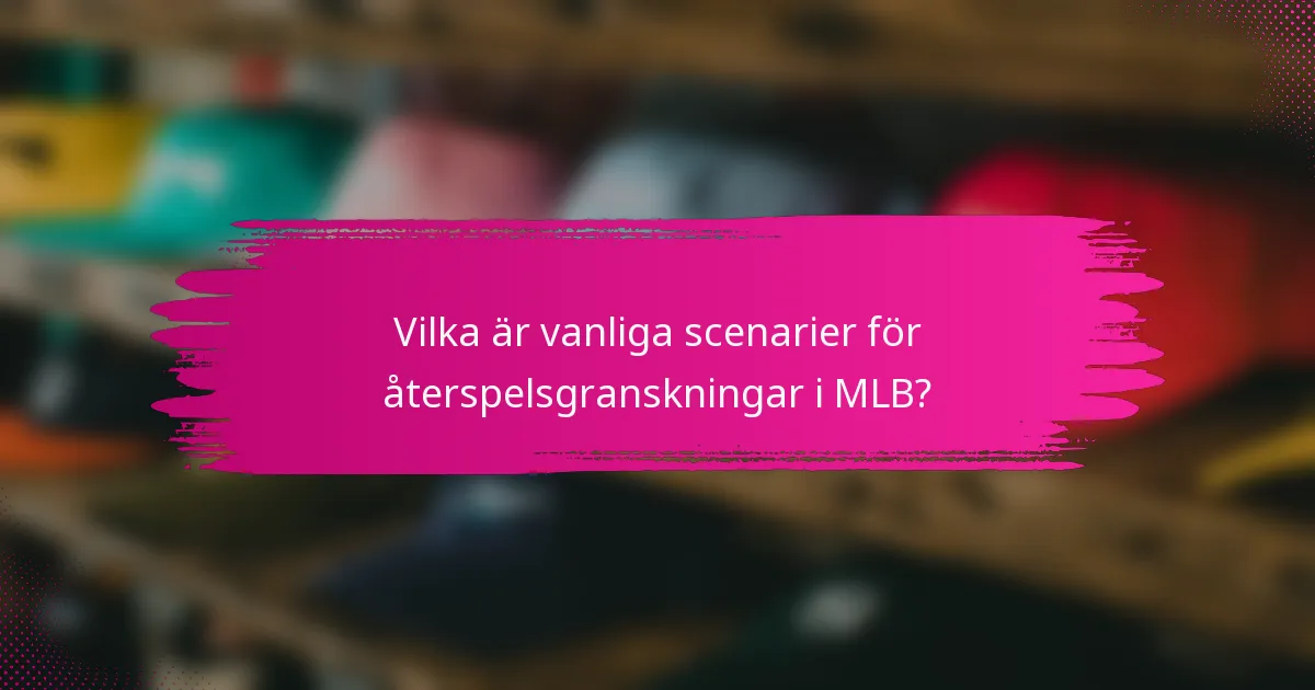 Vilka är vanliga scenarier för återspelsgranskningar i MLB?