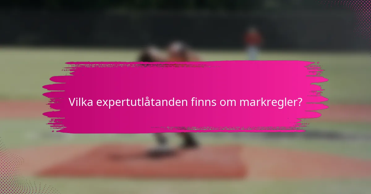 Vilka expertutlåtanden finns om markregler?